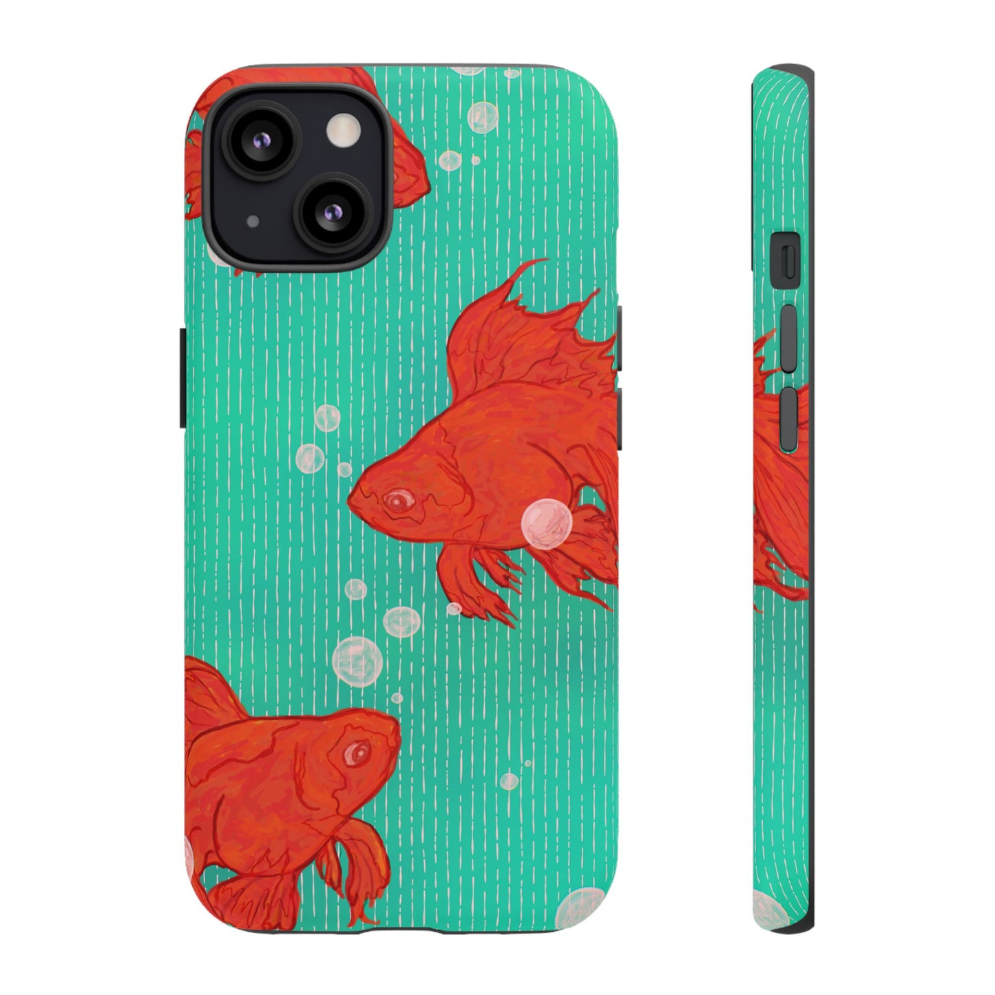 Vibrant Goldfish Phone Case, Colorful iPhone Cover, Ocean Vibe Accessory, Unique Gift for Fish Lovers, Cute Phone Cases