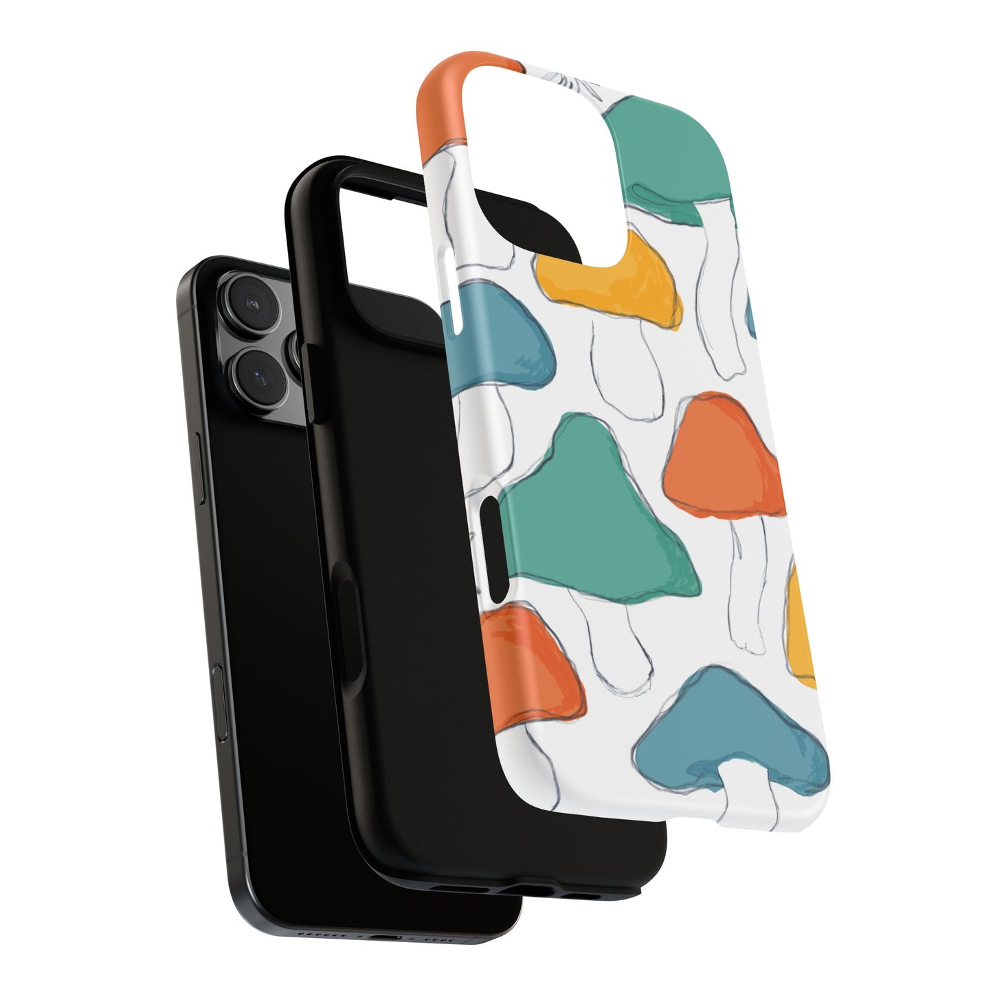 Mushroom Phone Case with Colorful Design, Tough Cases, Floral Tech Accessories, Gift for Nature Lovers, Trending Phone Cover
