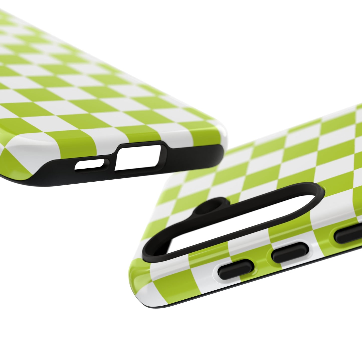 Lively Checker Pattern Phone Case | Tough Cases, Green Checkered Design, Unique Cell Phone Cover, Trendy Accessory, Gift Idea
