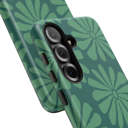 Stylish iPhone Case, Floral Phone Cover, Tough Phone Cases, Green Daisy Design, Unique Gift for Her, Spring Accessories