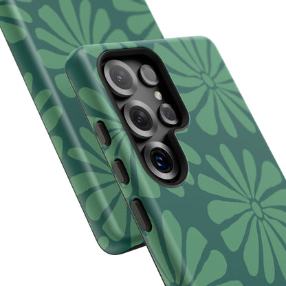 Stylish iPhone Case, Floral Phone Cover, Tough Phone Cases, Green Daisy Design, Unique Gift for Her, Spring Accessories