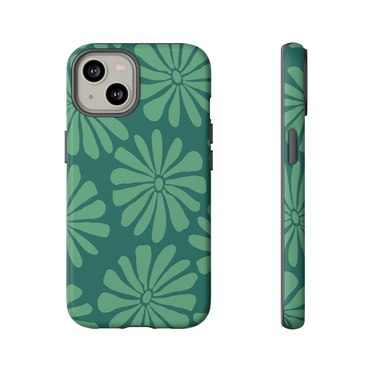 Stylish iPhone Case, Floral Phone Cover, Tough Phone Cases, Green Daisy Design, Unique Gift for Her, Spring Accessories