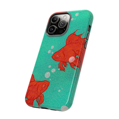 Vibrant Goldfish Phone Case, Colorful iPhone Cover, Ocean Vibe Accessory, Unique Gift for Fish Lovers, Cute Phone Cases