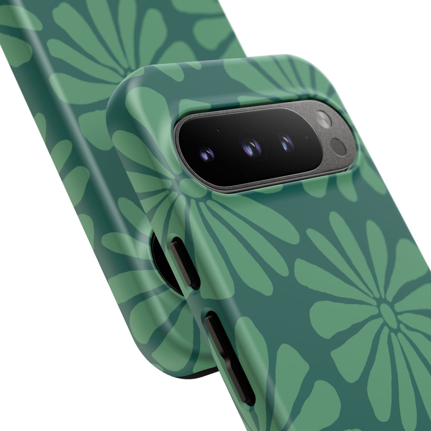 Stylish iPhone Case, Floral Phone Cover, Tough Phone Cases, Green Daisy Design, Unique Gift for Her, Spring Accessories