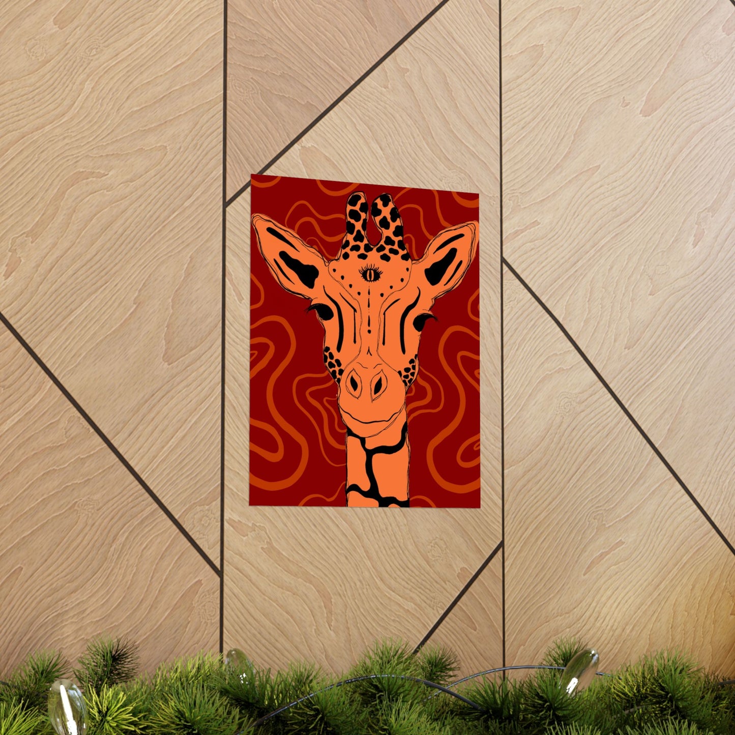 Artistic Giraffe Poster, Vibrant Animal Wall Art, Bohemian Home Decor, Unique Gift for Zoo Lovers, Wildlife Enthusiast Wall Print