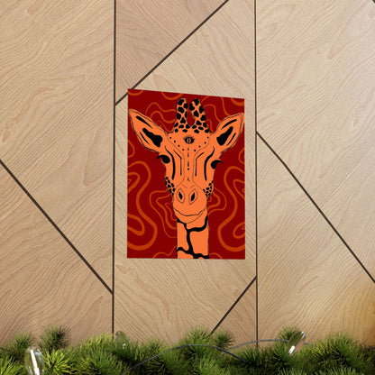 Artistic Giraffe Poster, Vibrant Animal Wall Art, Bohemian Home Decor, Unique Gift for Zoo Lovers, Wildlife Enthusiast Wall Print