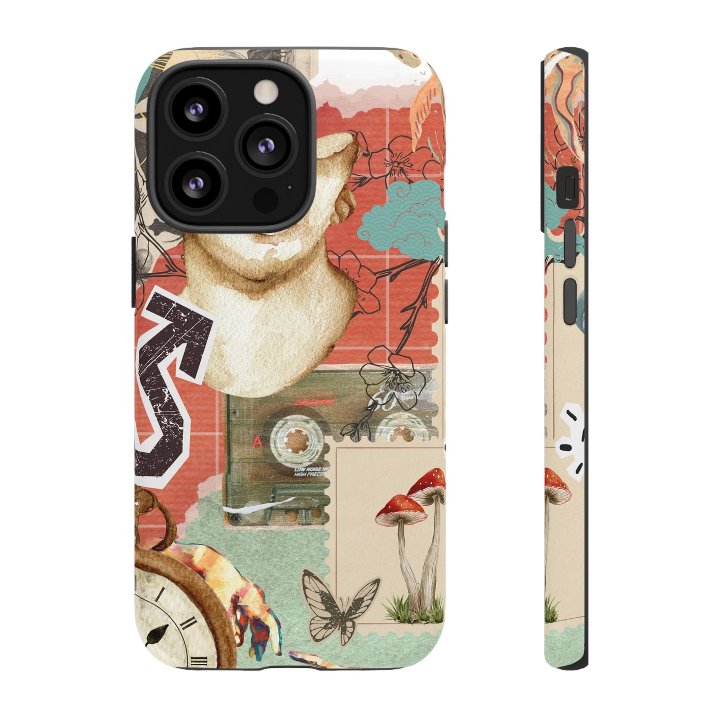 Artistic iPhone Case, Tough Cases with Vintage Design, Unique Phone Cover, Gift for Art Lovers, Protective Case for All Occasions, Vintage Collage Art