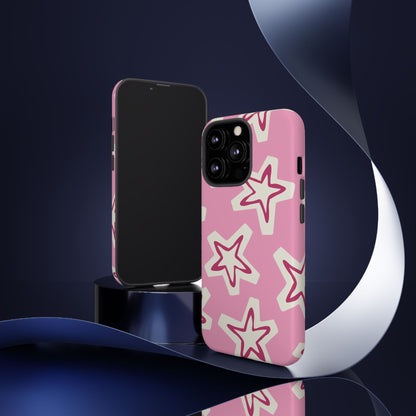 Starry Pink Phone Case | Tough Cases for Trendy Protection, Cute Gift, Fun Design, Holiday Match, Everyday Use
