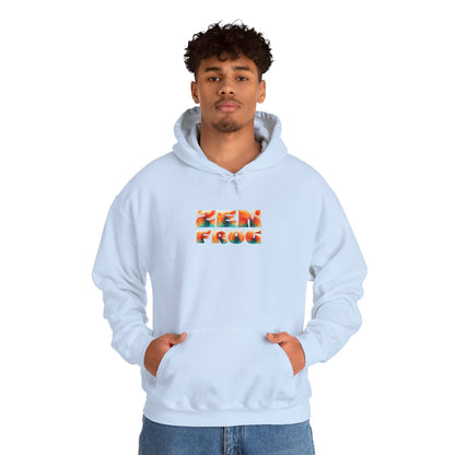 Vibrant Unisex Hoodie with Zen Frog and Snake Design, Cool Gift for Nature Lovers, Casual Wear for All Occasions, Gift for Her, Cool Hoodies