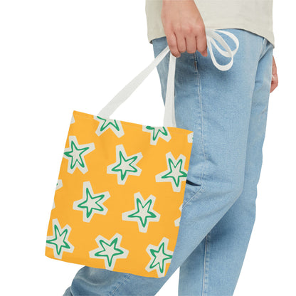 Starry Yellow Tote Bag | Stylish Grocery Tote, Eco-Friendly Bag, Beach Bag, Weekend Getaway, Custom Design