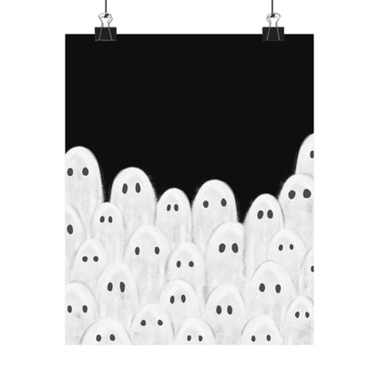 Painted Ghosts Art, Ghostly Matte Vertical Posters, Halloween Decor, Cute Wall Art, Spooky Home Decoration, Kids Room, Ghost Theme, Spooky Season, Perfect for Fall