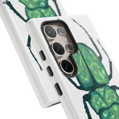 Green Beetle Phone Case - Tough Cases, Insect Lover Gift, Nature Lover Accessory, Unique Phone Cover, Eco-Friendly Design