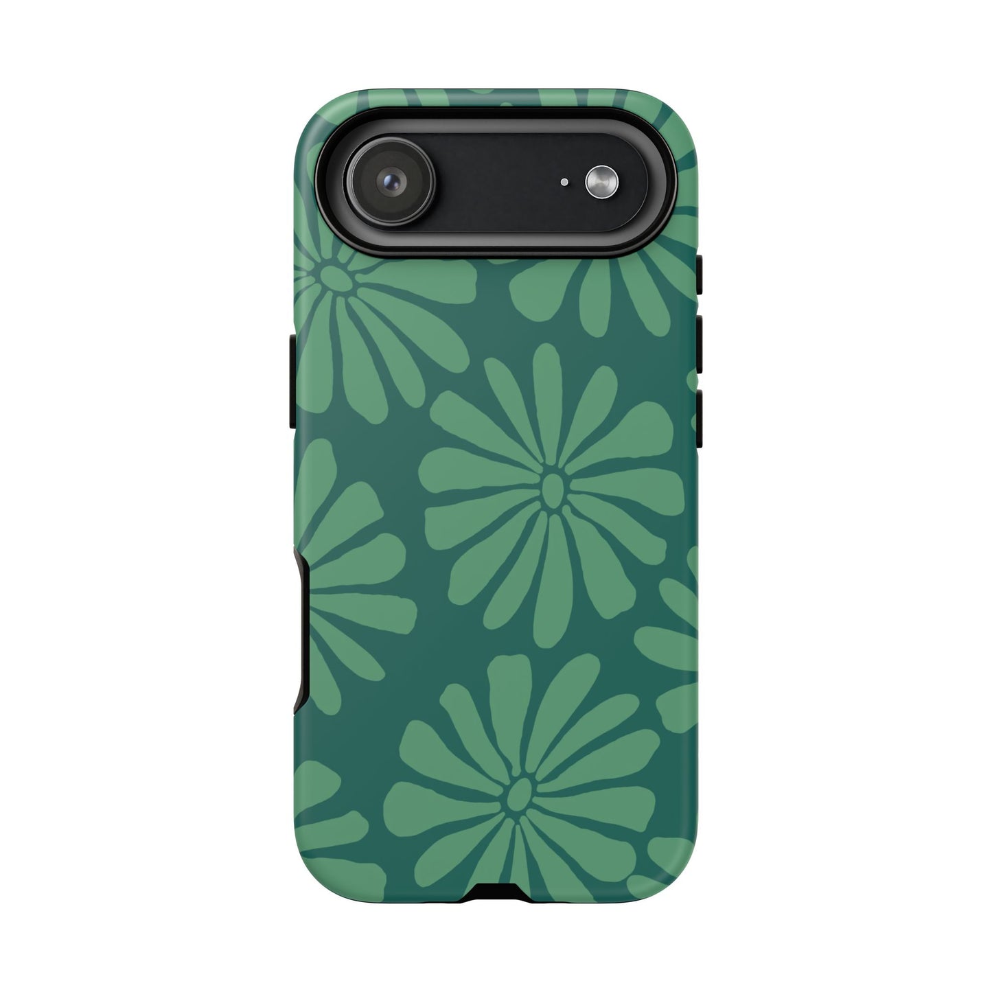 Stylish iPhone Case, Floral Phone Cover, Tough Phone Cases, Green Daisy Design, Unique Gift for Her, Spring Accessories