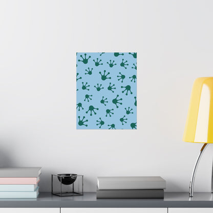 Frog Pattern Matte Vertical Posters, Wall Art, Kids Room Decor, Nursery Decor, Eco-Friendly Art, Unique Gift Idea