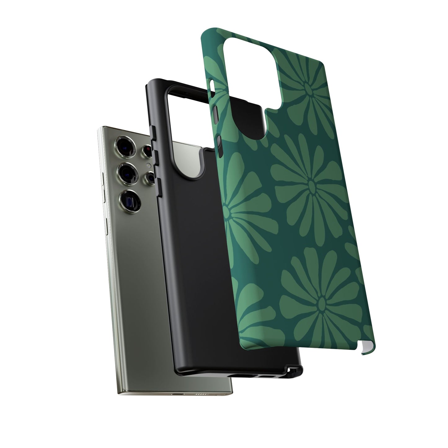 Stylish iPhone Case, Floral Phone Cover, Tough Phone Cases, Green Daisy Design, Unique Gift for Her, Spring Accessories