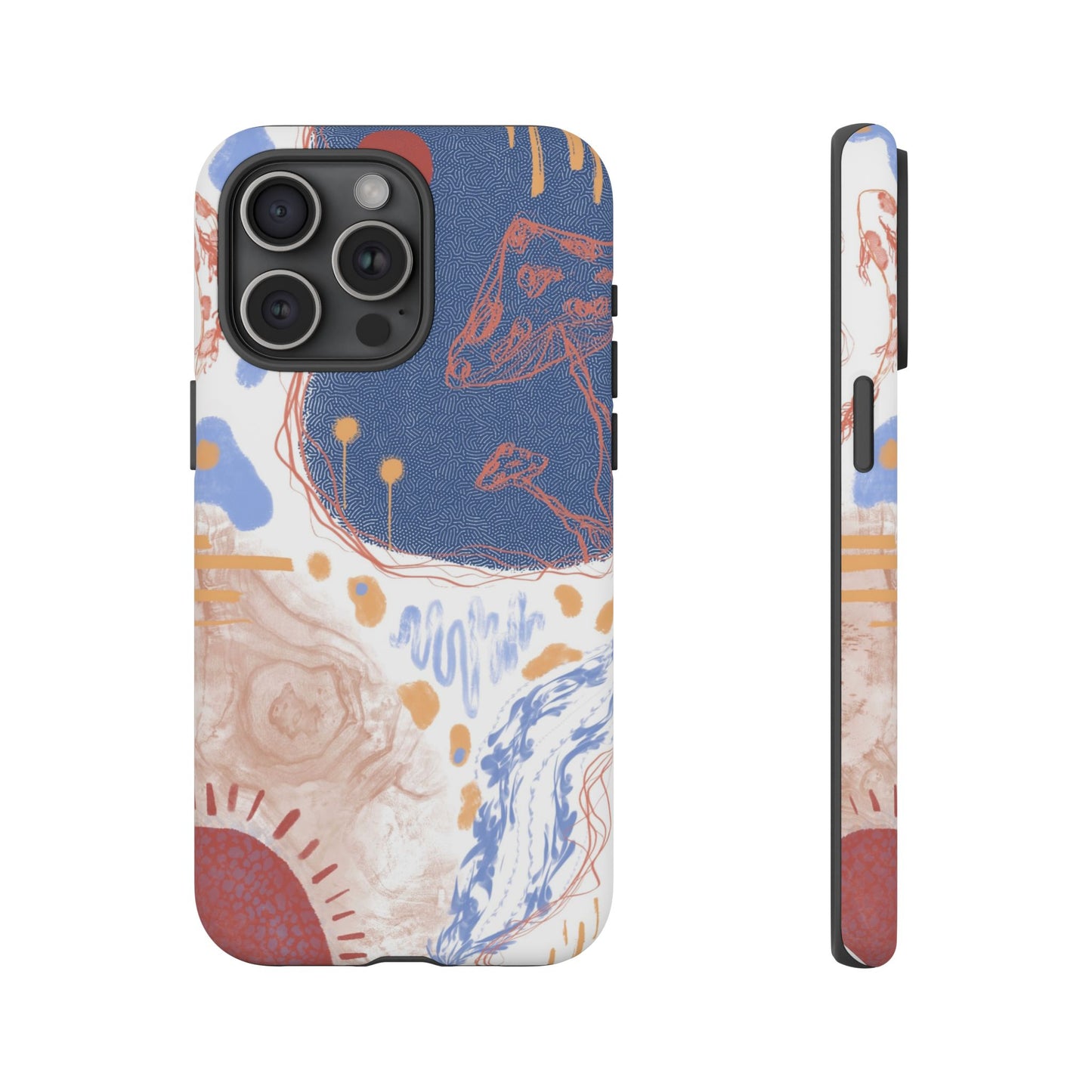 Artistic Phone Case with Abstract Design, Tough Phone Case, Unique Gift, Trendy Accessories, Modern Art Case, Stylish Tech Gear