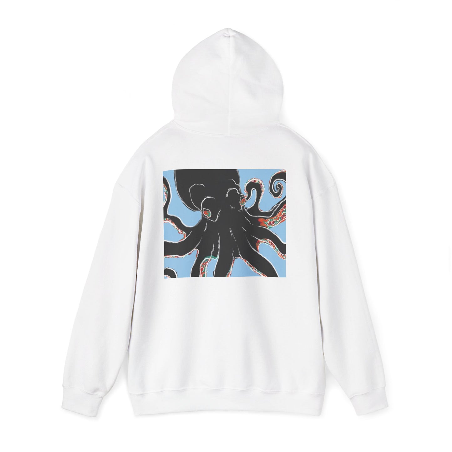 Zen Frog Octopus Unisex Heavy Blend Hooded Sweatshirt, Cozy Graphic Hoodie, Gift for Ocean Lovers, Unique Casual Wear, Relaxed Style
