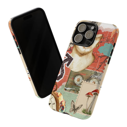 Artistic iPhone Case, Tough Cases with Vintage Design, Unique Phone Cover, Gift for Art Lovers, Protective Case for All Occasions, Vintage Collage Art