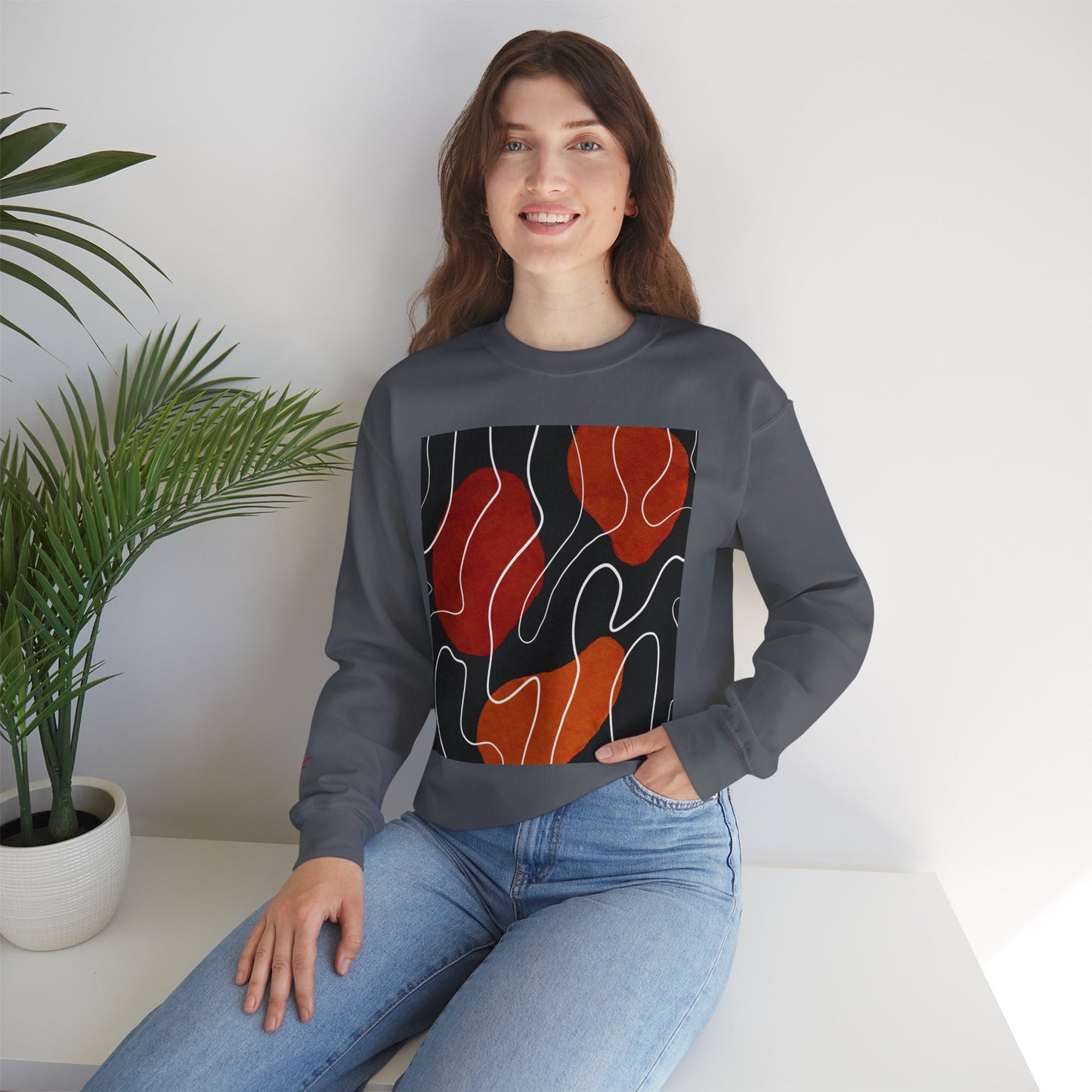 Abstract Modern Crewneck Sweatshirt, Cozy Casual Wear, Gift for Art Lovers, Stylish Layering, Perfect for Fall/Winter, Unique Graphic [...]