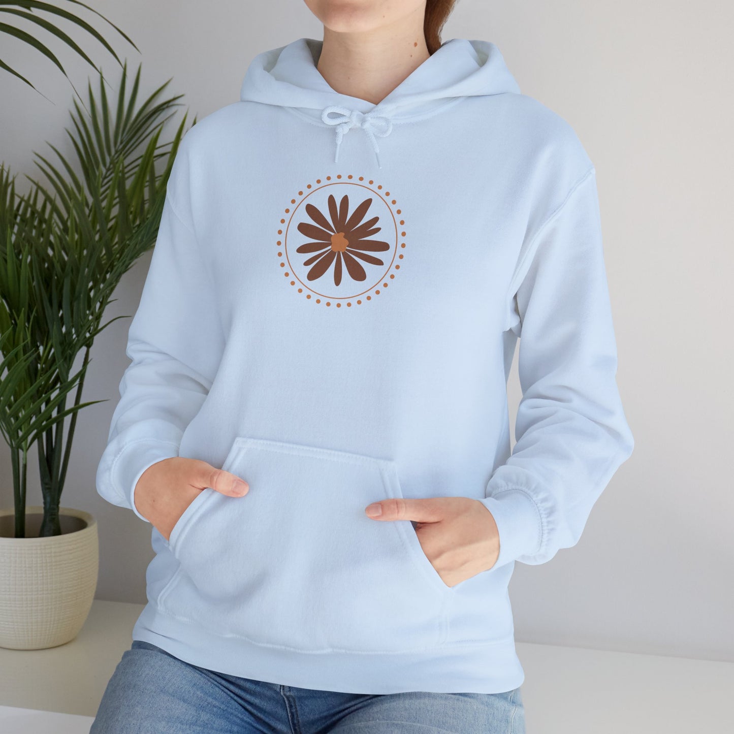 Chic Flower Design Unisex Hoodie, Cozy Sweatshirt, Trendy Gift for Her, Fall Fashion, Casual Comfort Wear