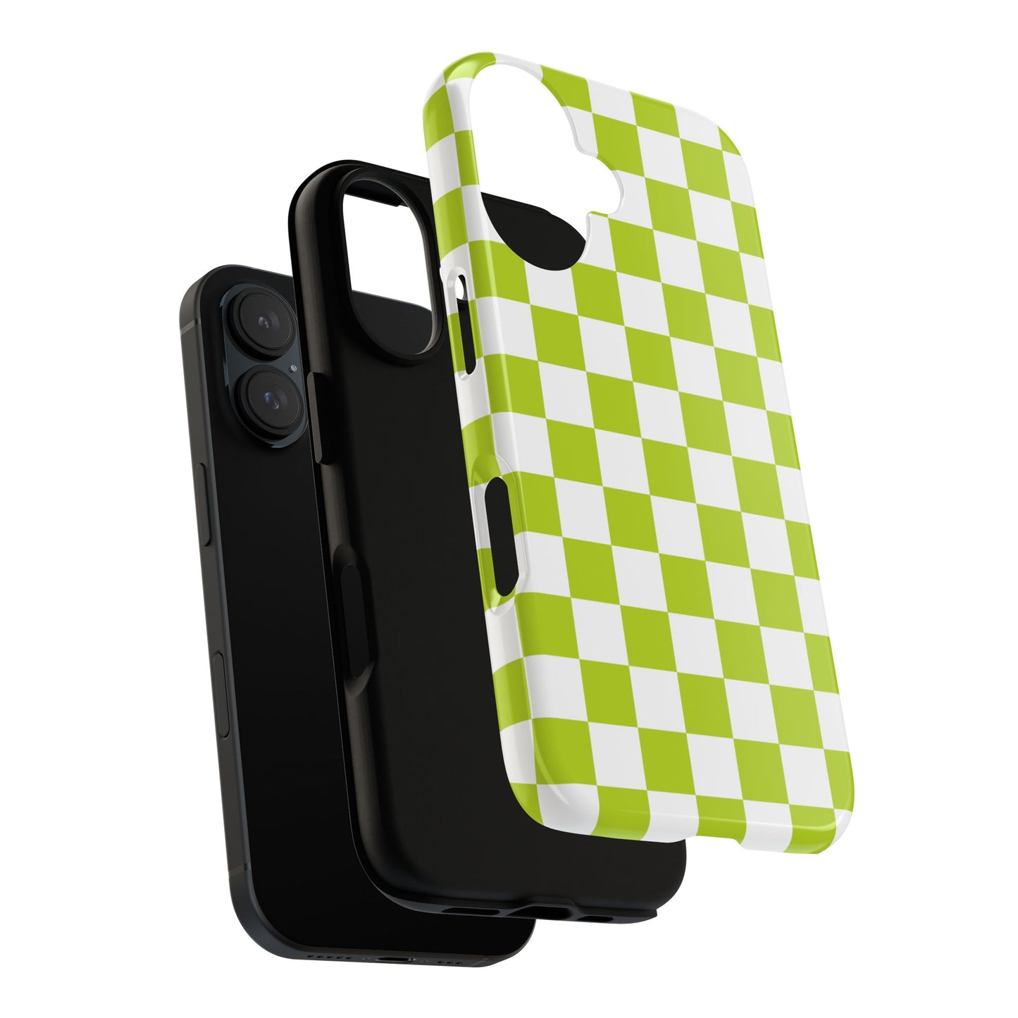 Lively Checker Pattern Phone Case | Tough Cases, Green Checkered Design, Unique Cell Phone Cover, Trendy Accessory, Gift Idea