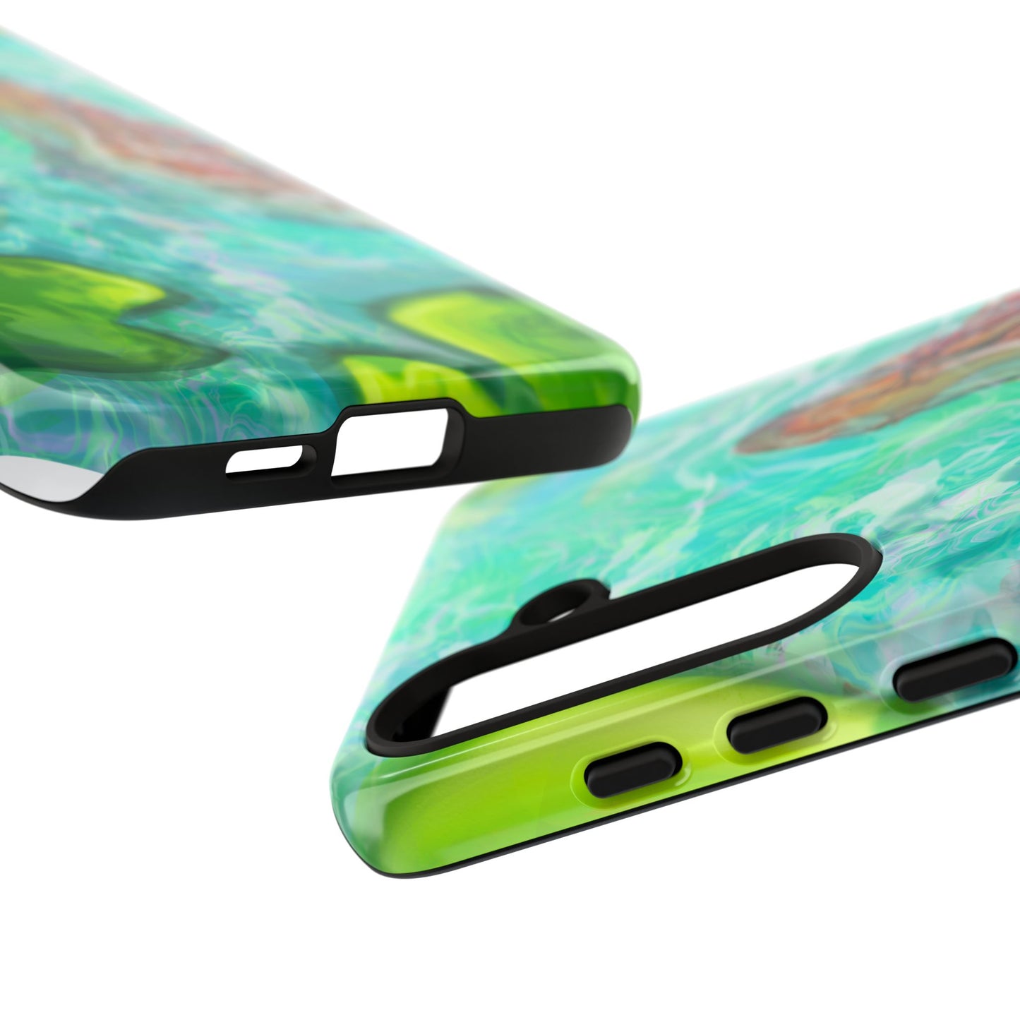 Watercolor Phone Case, Nature Lover Gift, Tough Phone Cover, Phone Accessory, Unique Design for Spring/Summer, Lily Pad, Fish Pond