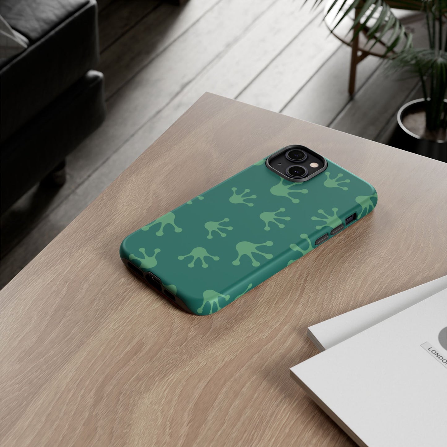 Frog Print Phone Case, Nature Lover Gift, Eco-Friendly Cover, Fun Green Design, Unique Frog Accessories