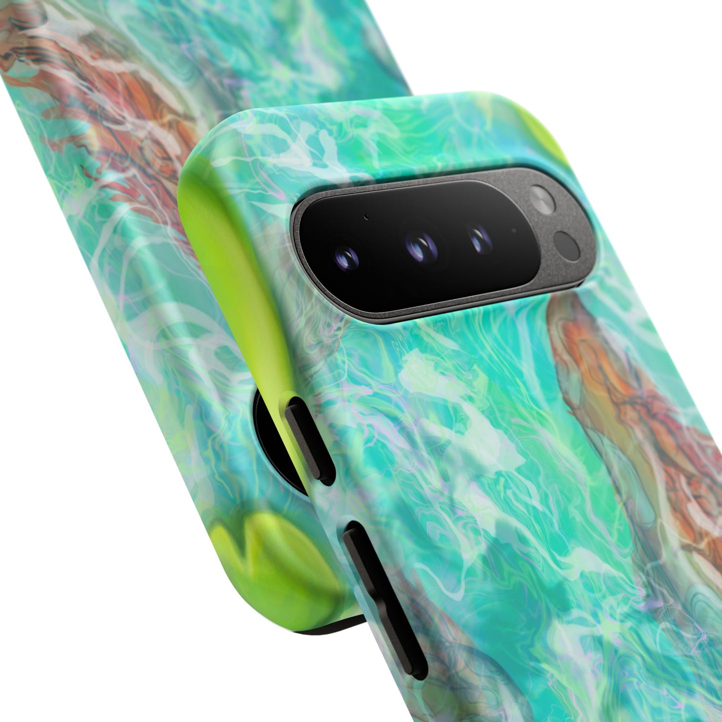Watercolor Phone Case, Nature Lover Gift, Tough Phone Cover, Phone Accessory, Unique Design for Spring/Summer, Lily Pad, Fish Pond