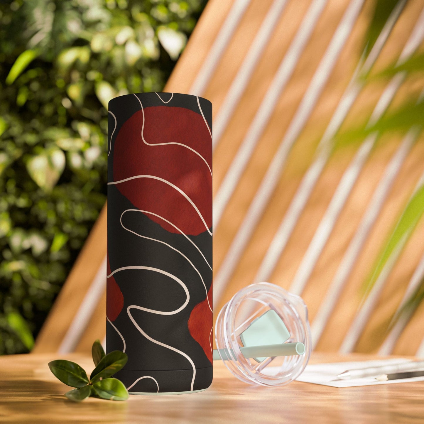 Stylish Matte Tumbler with Abstract Design, Perfect for Gifts, Travel, Coffee Lovers, Home Decor, and Reusable Drinkware