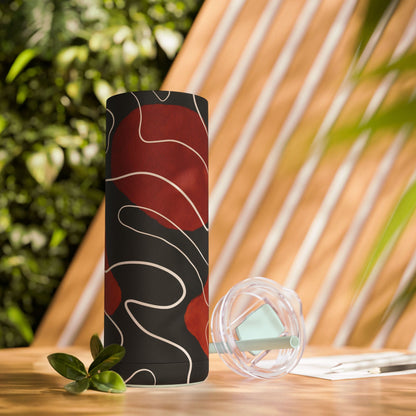 Stylish Matte Tumbler with Abstract Design, Perfect for Gifts, Travel, Coffee Lovers, Home Decor, and Reusable Drinkware