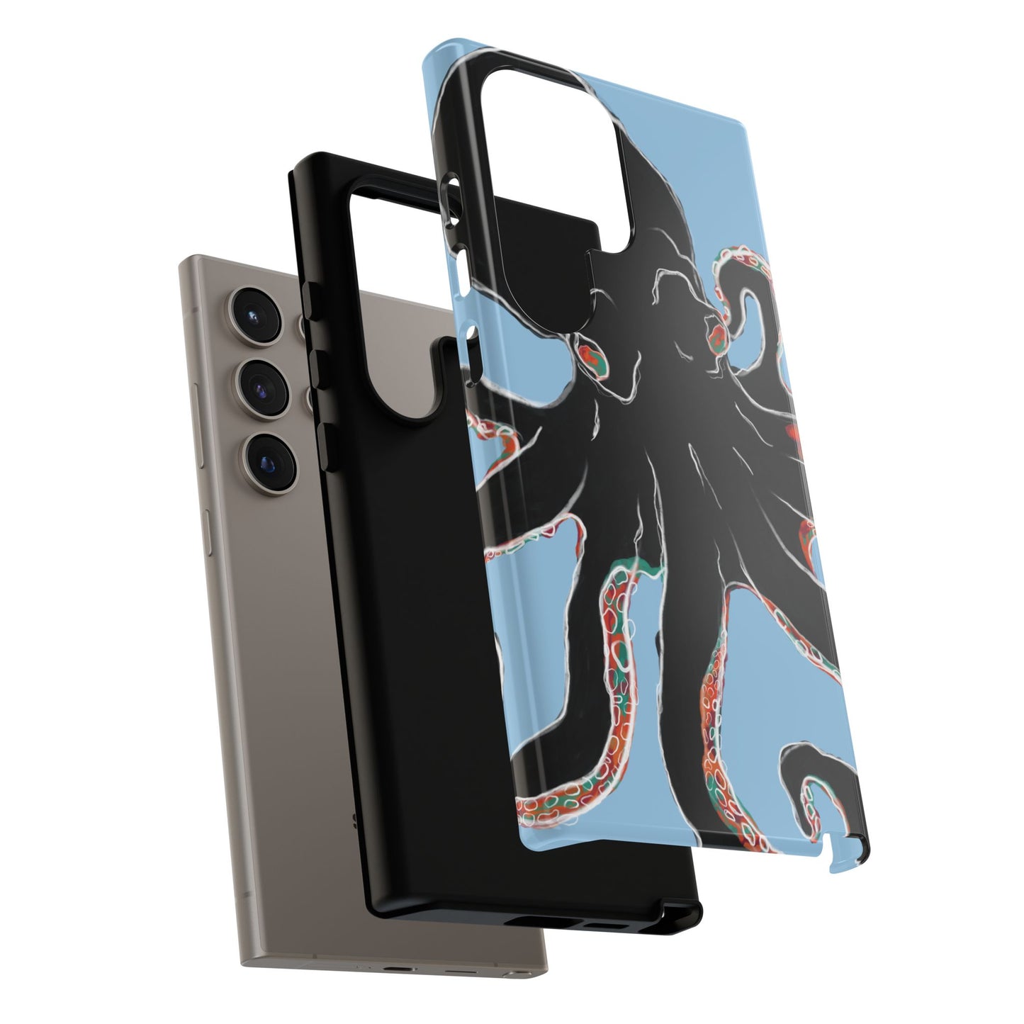 Octopus Tough Phone Case, Sea Creature Design, Ocean Lover Gift, Unique Phone Cover, Underwater Artwork