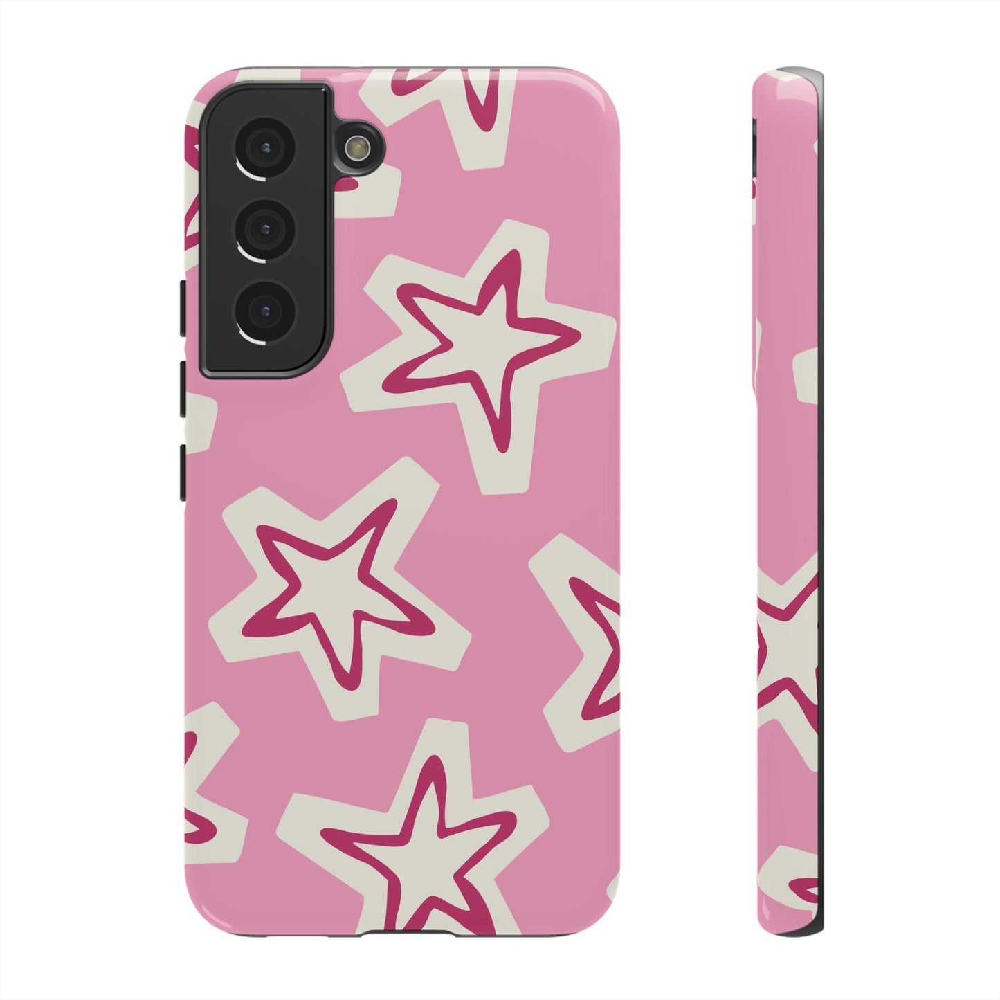 Starry Pink Phone Case | Tough Cases for Trendy Protection, Cute Gift, Fun Design, Holiday Match, Everyday Use