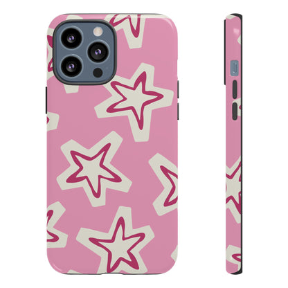 Starry Pink Phone Case | Tough Cases for Trendy Protection, Cute Gift, Fun Design, Holiday Match, Everyday Use