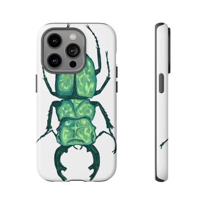 Green Beetle Phone Case - Tough Cases, Insect Lover Gift, Nature Lover Accessory, Unique Phone Cover, Eco-Friendly Design