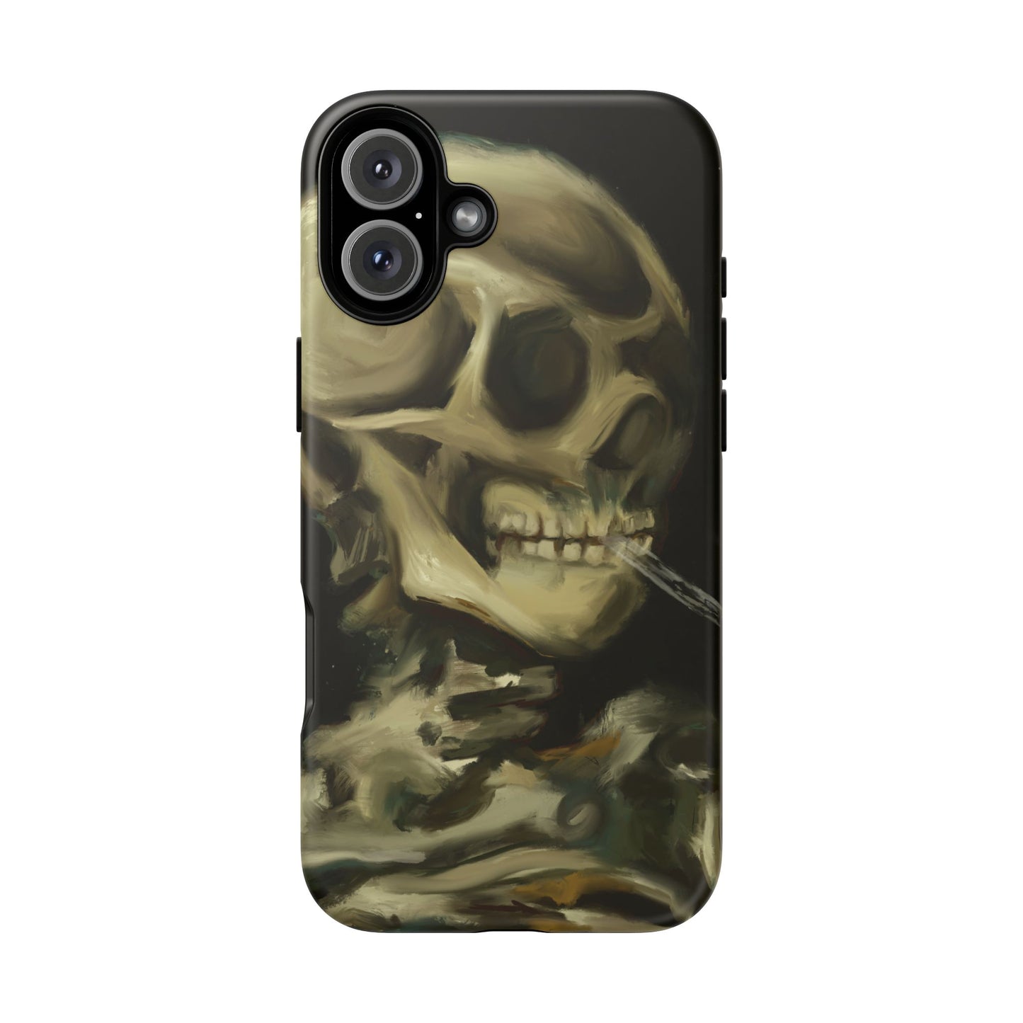Skull Phone Case - Tough Cases, Macabre Style, Unique Accessories, Perfect for Halloween, Gothic Decor, Edgy Gift Idea | Van Gogh Reimagined, Abstract Twist on  Van Gogh's Skeleton with Burning Cigarette
