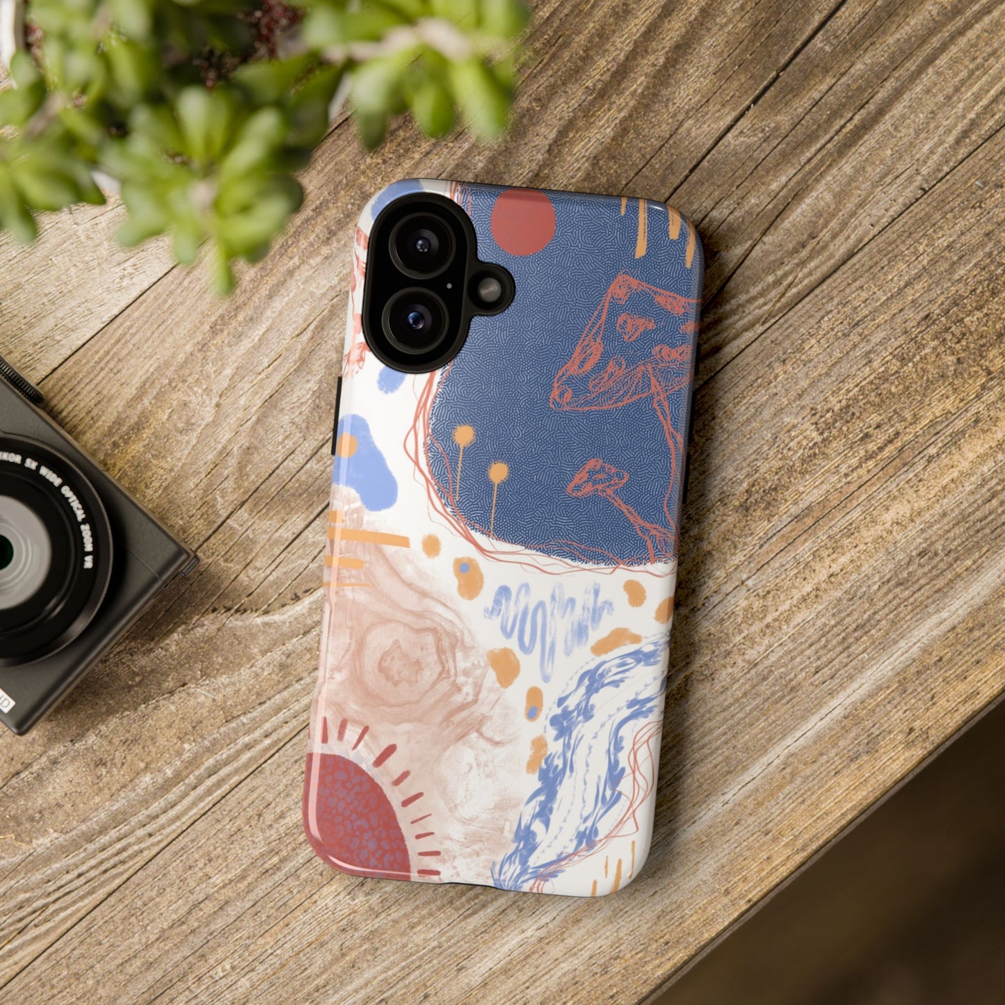 Artistic Phone Case with Abstract Design, Tough Phone Case, Unique Gift, Trendy Accessories, Modern Art Case, Stylish Tech Gear
