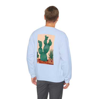 Cactus Art Crewneck Sweatshirt - Cozy unisex pullover, perfect for plant lovers, everyday wear, gifts for him/her, and casual outings