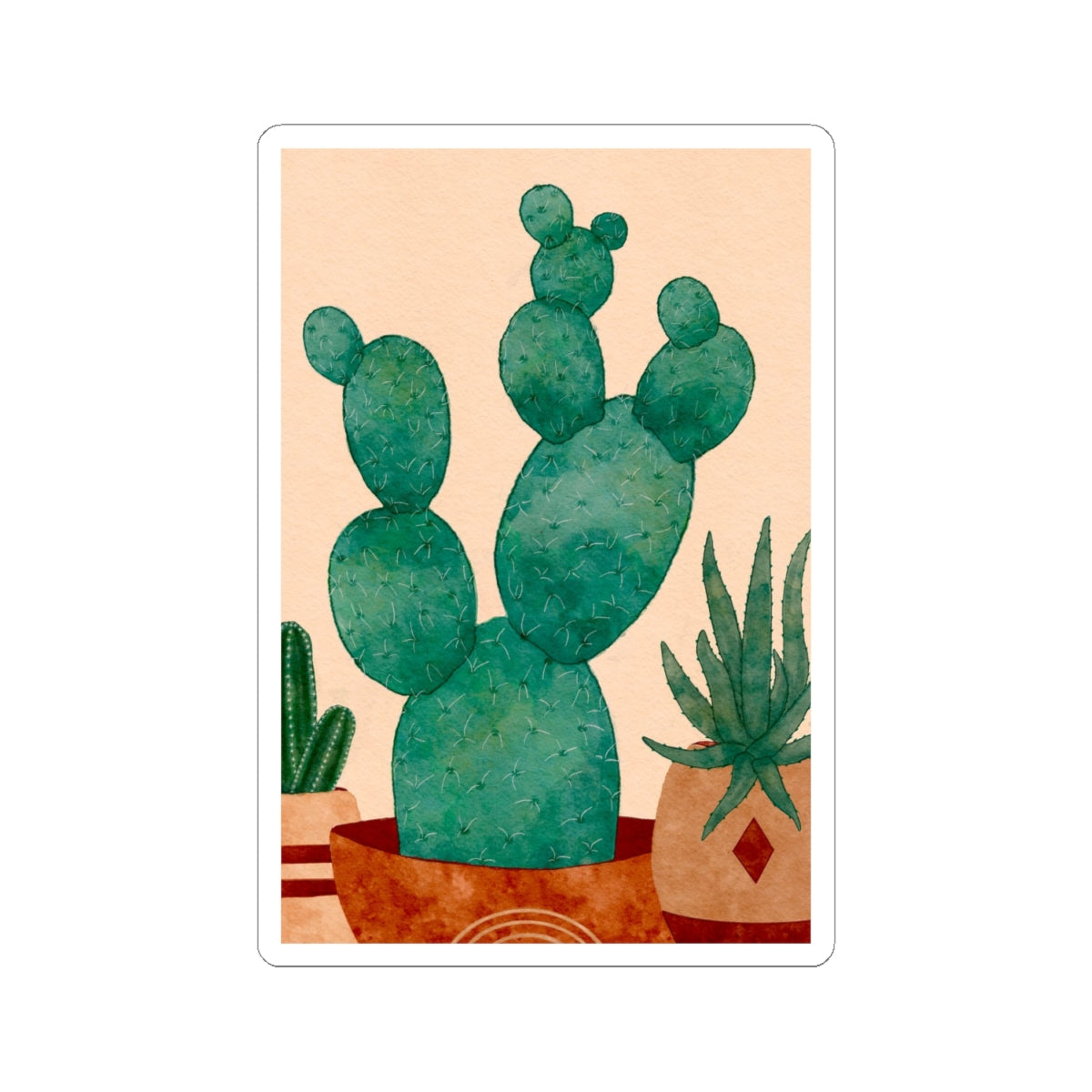 Whimsical Cactus Stickers, Cute Plant Decor, Laptop Stickers, Nature Lover Gifts, Boho Home Aesthetic