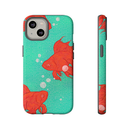 Vibrant Goldfish Phone Case, Colorful iPhone Cover, Ocean Vibe Accessory, Unique Gift for Fish Lovers, Cute Phone Cases