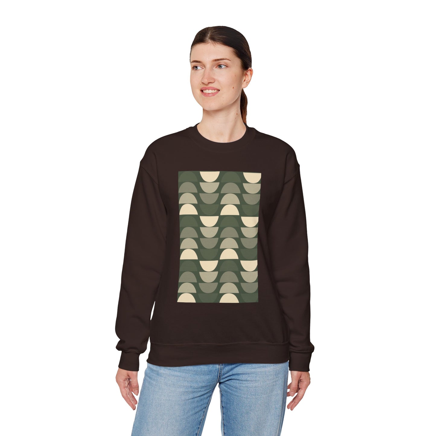 Stylish Geometric Crewneck Sweatshirt for Relaxed Vibes, Cozy Layer, Unisex Fashion Piece, Perfect Gift for Art Lovers, Casual Wear
