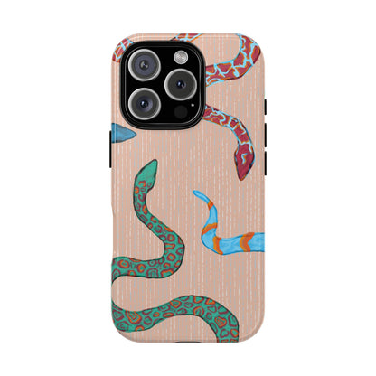Colorful Snake Phone Case, Tough Phone Case, Unique Phone Cover, Animal Print Case, Gifts for Her, Trendy Accessories