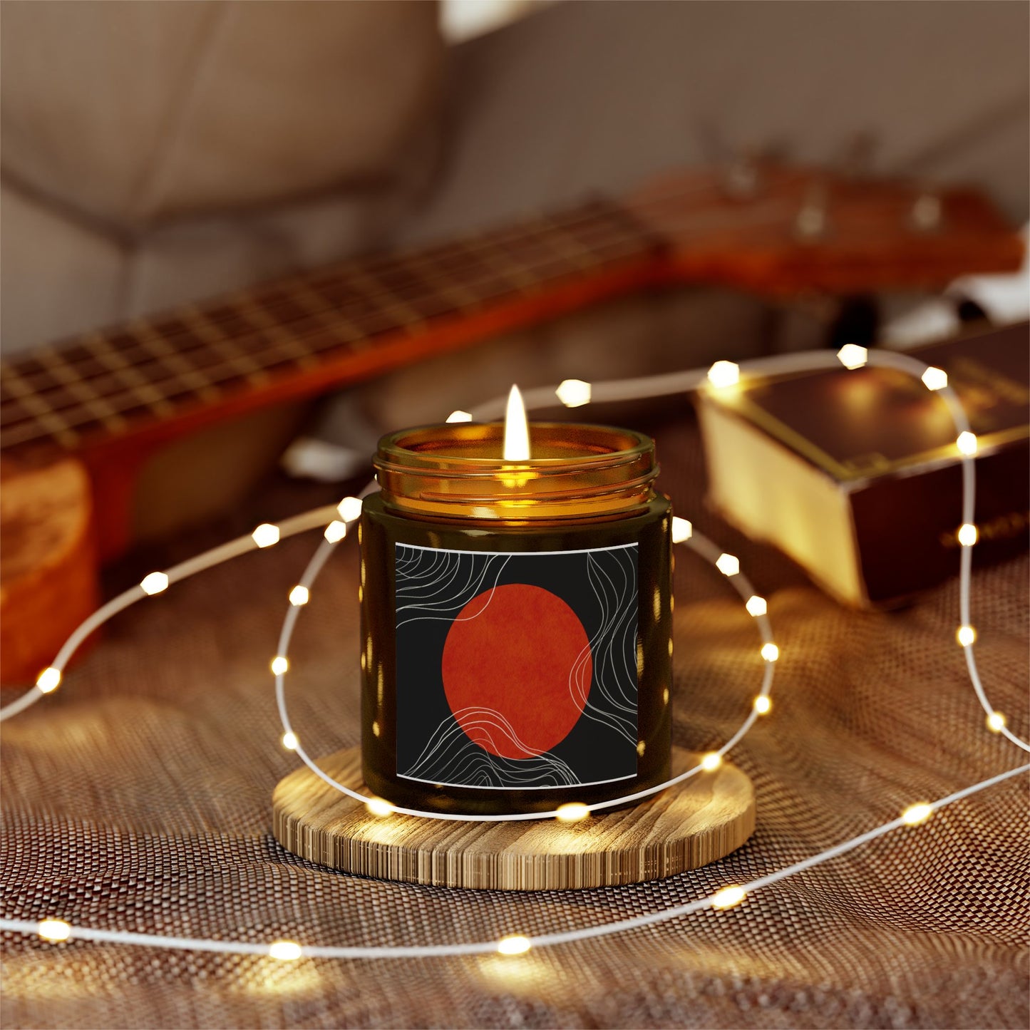 Artistic Scented Candle - Coconut Apricot Wax, Abstract Home Decor, Relaxation Gift, Aromatherapy, Modern Candle Holder