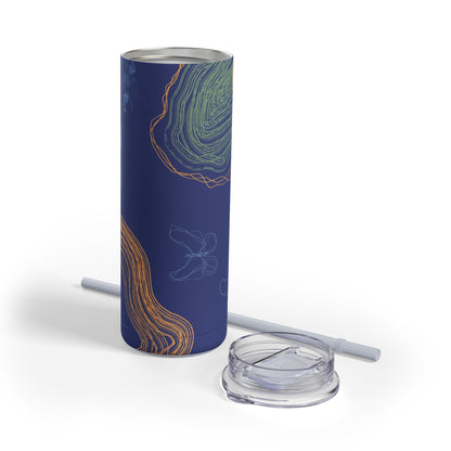 Boho Abstract Art Tumbler, 20oz Skinny Travel Mug, Stylish Drinkware for Camping, Gifts for Her, Home Decor