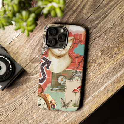 Artistic iPhone Case, Tough Cases with Vintage Design, Unique Phone Cover, Gift for Art Lovers, Protective Case for All Occasions, Vintage Collage Art