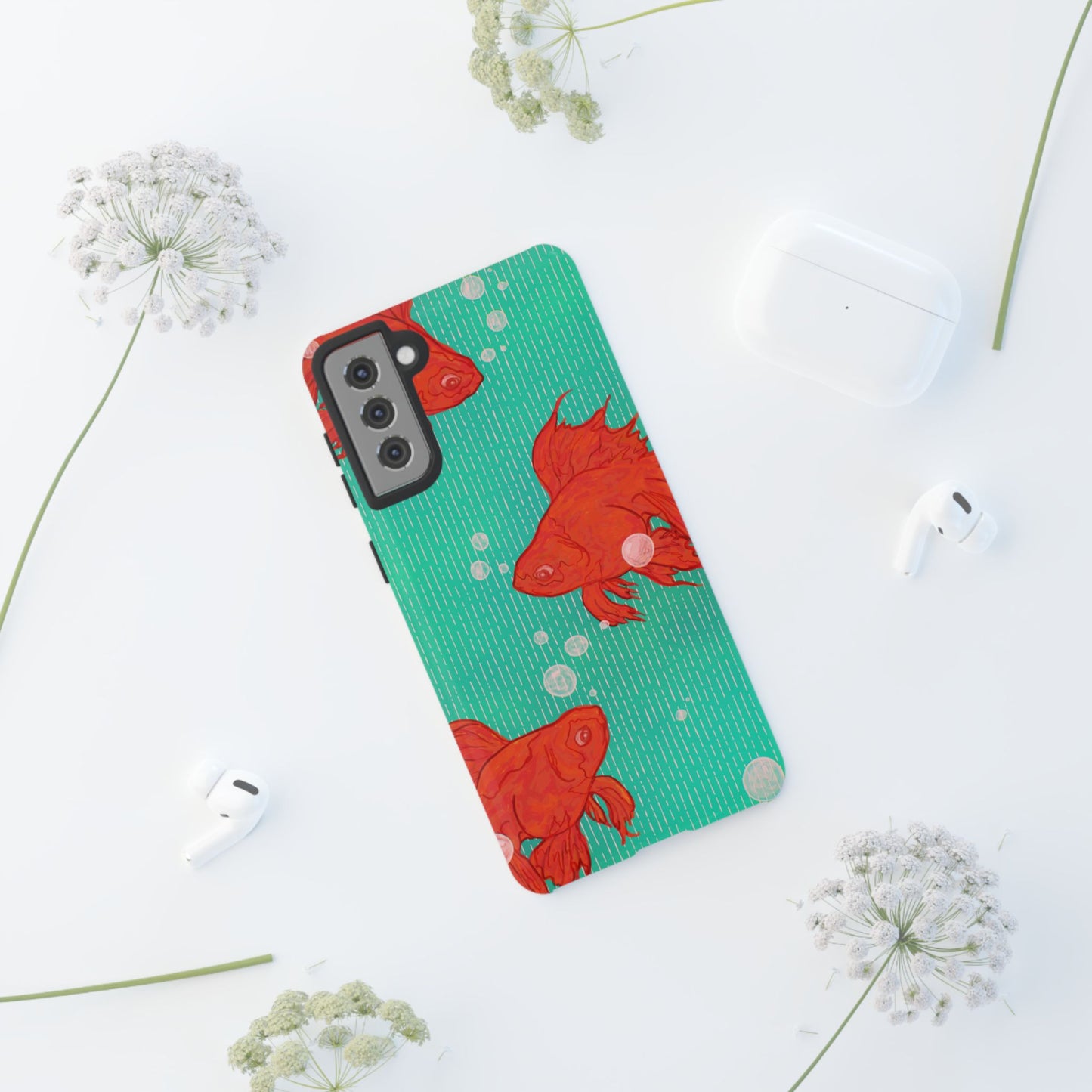 Vibrant Goldfish Phone Case, Colorful iPhone Cover, Ocean Vibe Accessory, Unique Gift for Fish Lovers, Cute Phone Cases