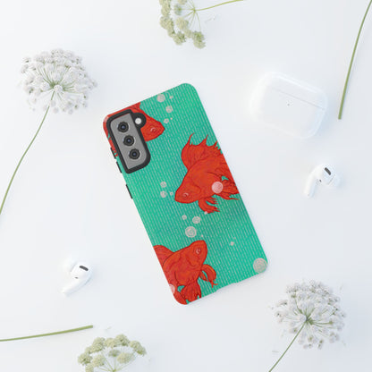 Vibrant Goldfish Phone Case, Colorful iPhone Cover, Ocean Vibe Accessory, Unique Gift for Fish Lovers, Cute Phone Cases