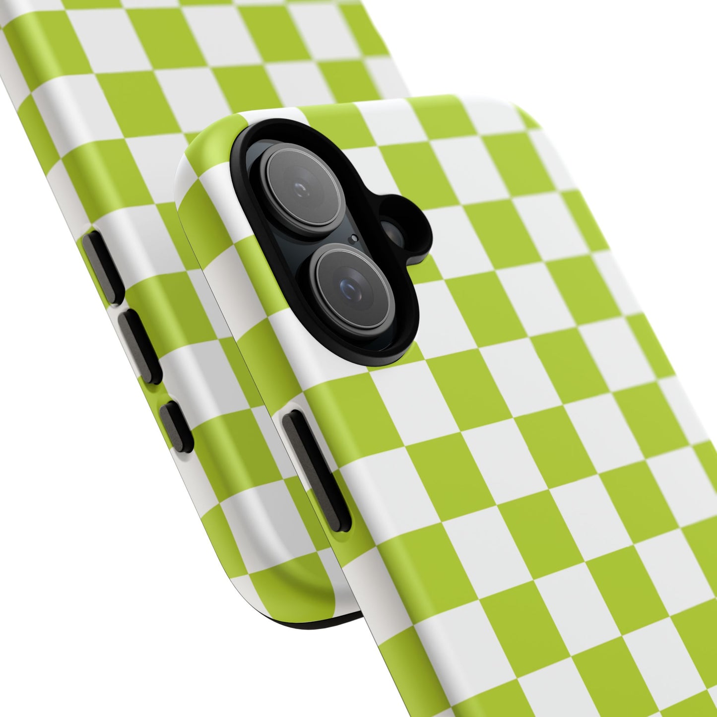 Lively Checker Pattern Phone Case | Tough Cases, Green Checkered Design, Unique Cell Phone Cover, Trendy Accessory, Gift Idea