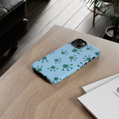 Frog Pattern Phone Case, Tough Cases for Nature Lovers, Unique Gift for Kids, Eco-Friendly Accessories, Stylish Cell Phone Cover, Cute Frog Print Pattern, Artsy Phone Cases