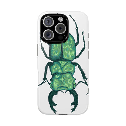 Green Beetle Phone Case - Tough Cases, Insect Lover Gift, Nature Lover Accessory, Unique Phone Cover, Eco-Friendly Design