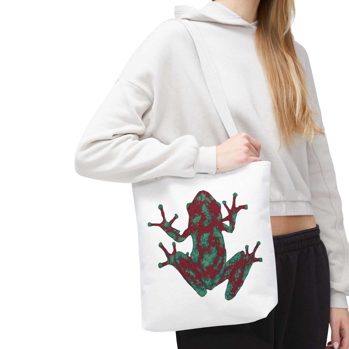 Frog Art Tote Bag, Eco-Friendly Shopping Bag, Nature Lover Gift, Stylish Reusable Tote, Unique Animal Print Purse